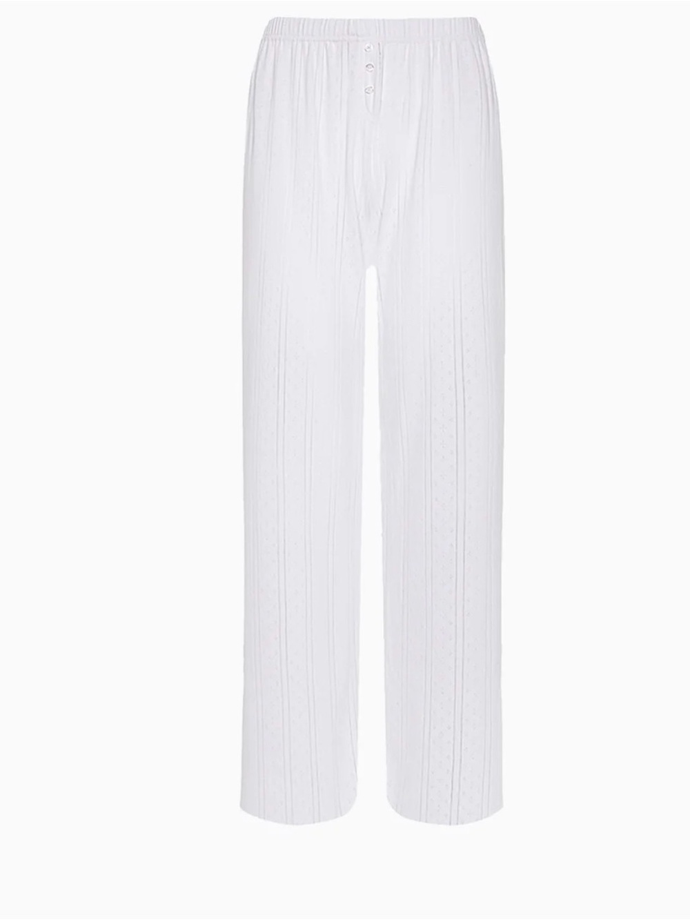 White Long-Sleeve Textured Knit Pajama Set Top and Bottom as it is in the pictur - Picture 2 of 5